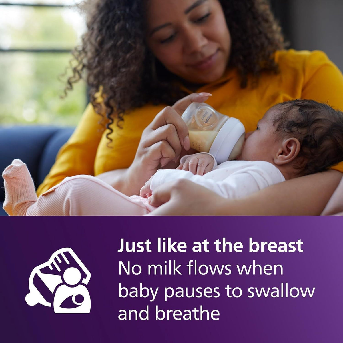 Philips Avent Natural Baby Bottles in a Four-Pack of 4-Ounce Sizes for Small Feedings at Home or Away