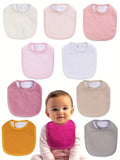 Muslin Baby Bibs in a 10 Piece Multicolor Set with Adjustable Snap Fastenings for Feeding and Drool