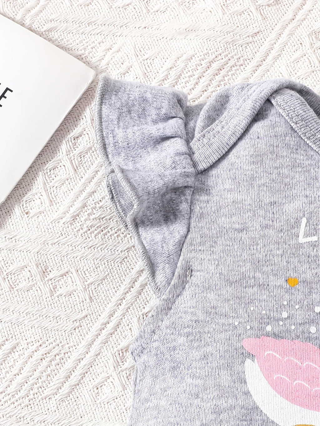 Baby Girl Swan Rompers Three Pack with Flutter Sleeve Details and Pink and Grey Designs for Summer Outfits
