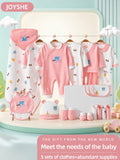 Pink Baby Clothing Set Featuring 26 Pieces of Bear Print Outfits, Bibs and Receiving Blankets