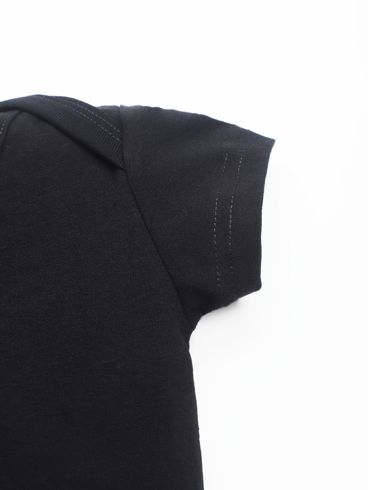 Baby Grandma and God Quote Bodysuit in Black with Gold Tone Lettering and Short Sleeves for Daily Wear