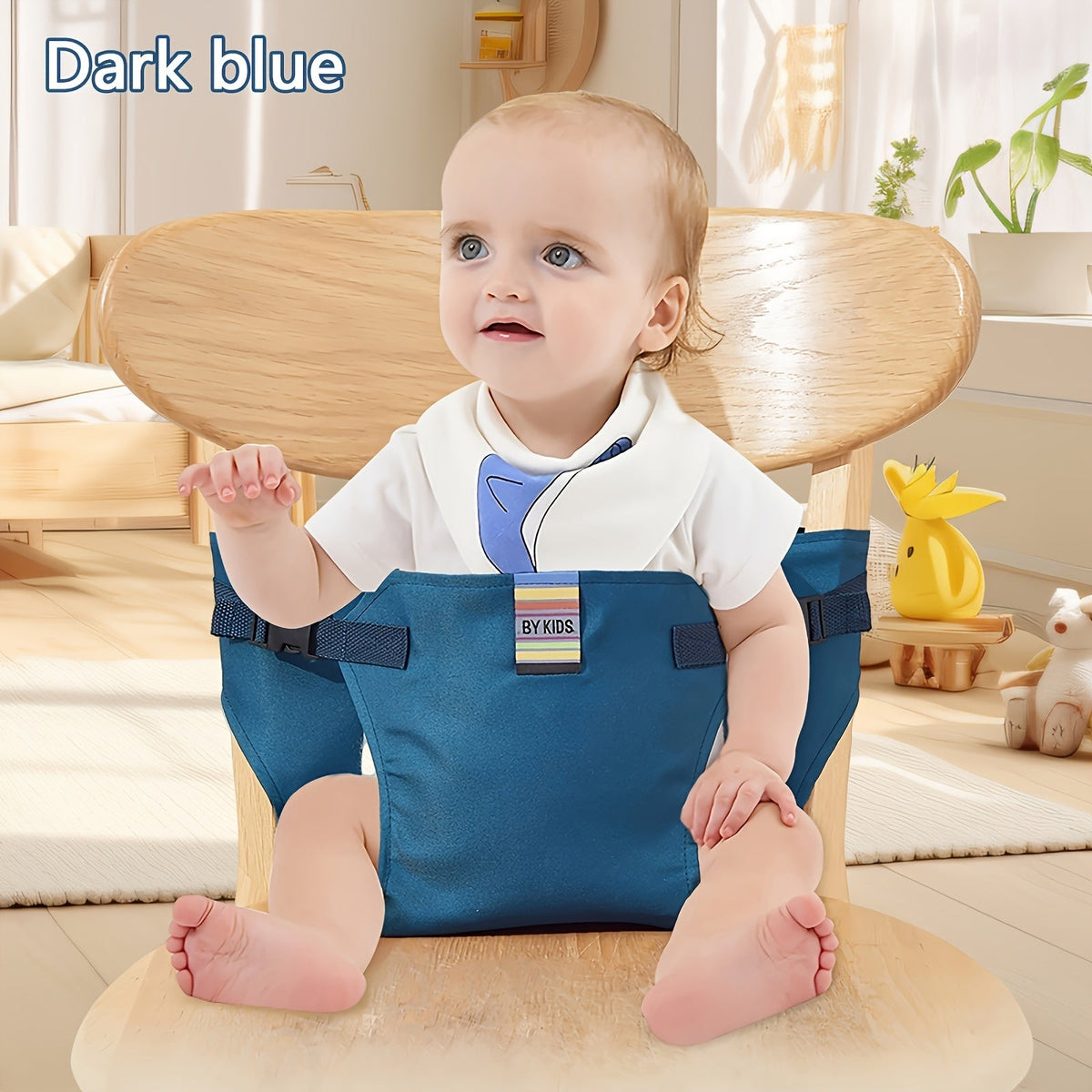 Baby High Chair Harness with Fabric Seat Panel and Buckled Straps for Supervised Meals at Home or Away