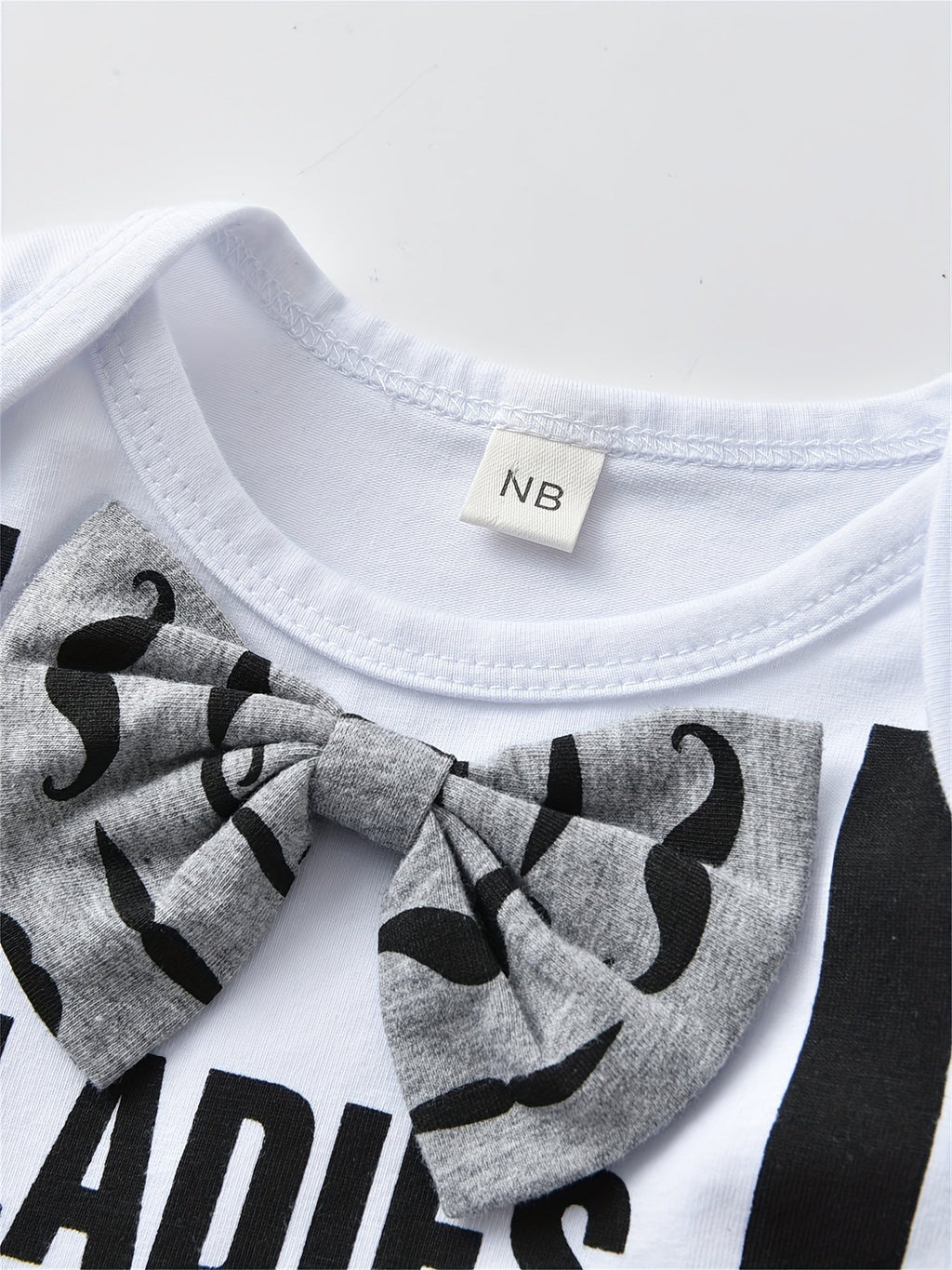 Baby Boy Three Piece Outfit Set with Moustache Print Pants and a Ladies I Have Arrived Bodysuit