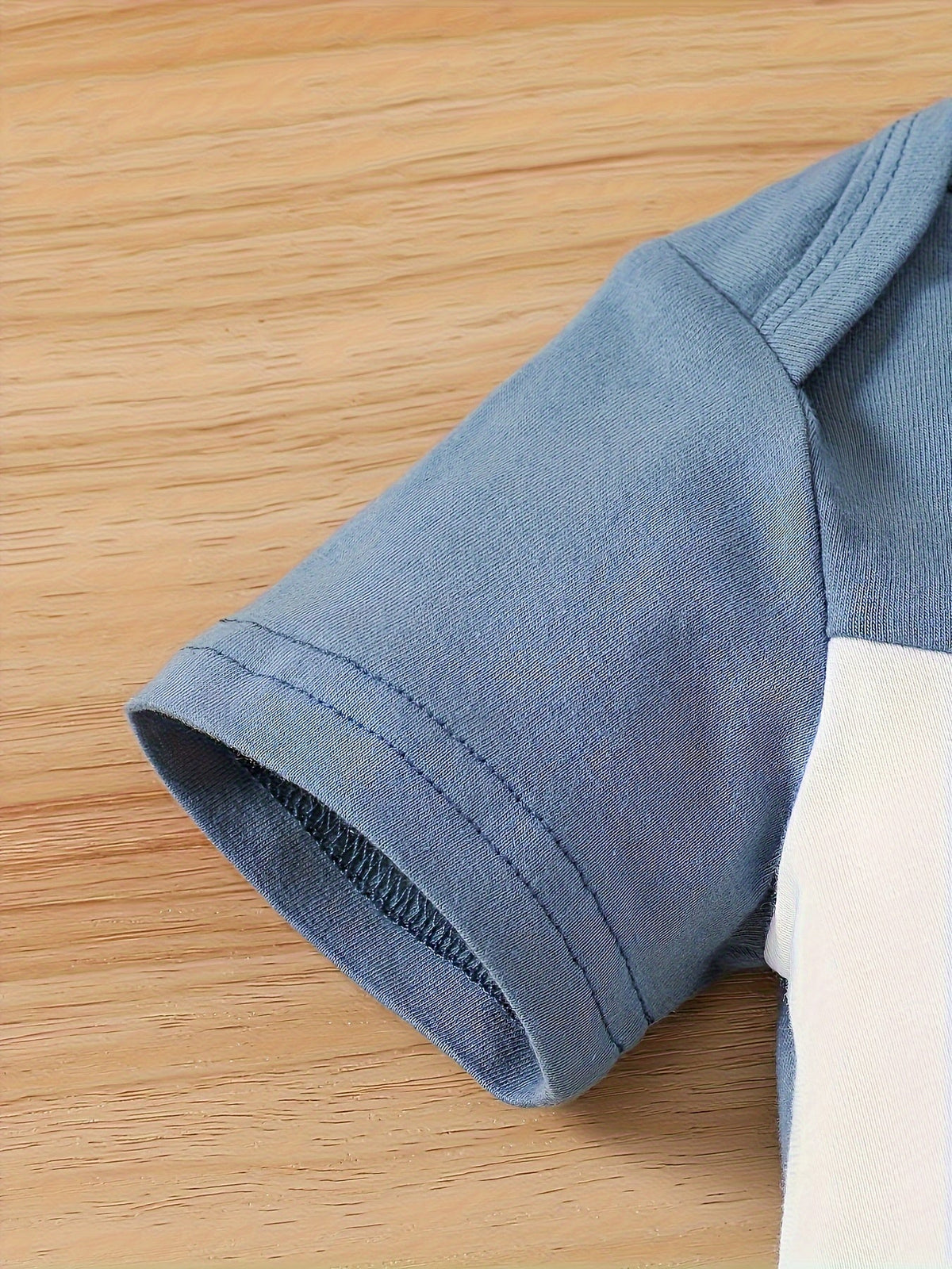 Baby Boys' Little Man Shorts Set with a Colorblock Bodysuit and Knotted Hat in Blue White and Gray