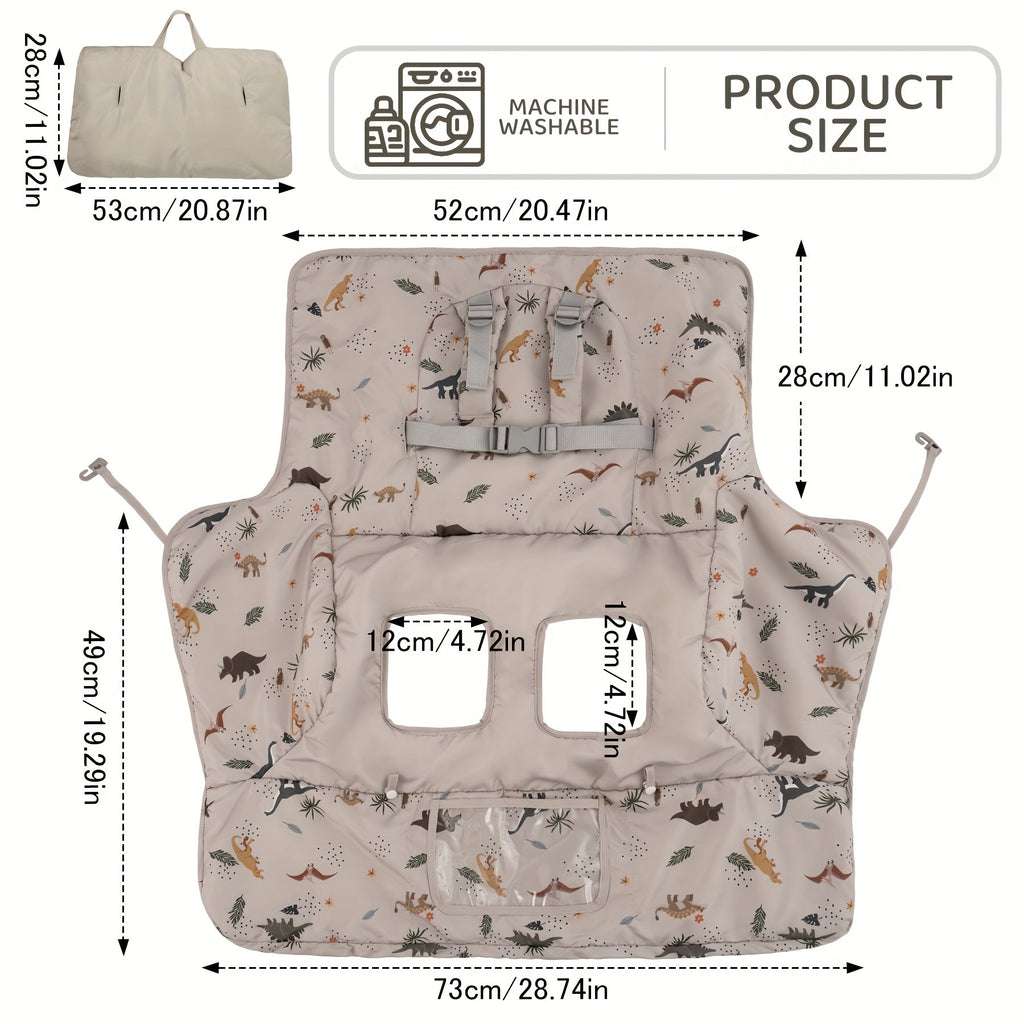 Baby Shopping Cart and High Chair Cover in Blue Sea Creature Print with Phone Pocket and Foldaway Carry Bag