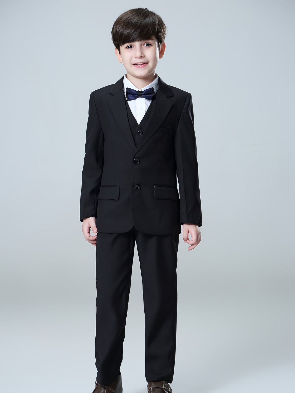 Boys' Three-Piece Formal Suit Set of Jacket, Vest and Trousers for Weddings and Special Occasions