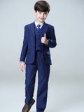 Boys' Three-Piece Formal Suit Set of Jacket, Vest and Trousers for Weddings and Special Occasions