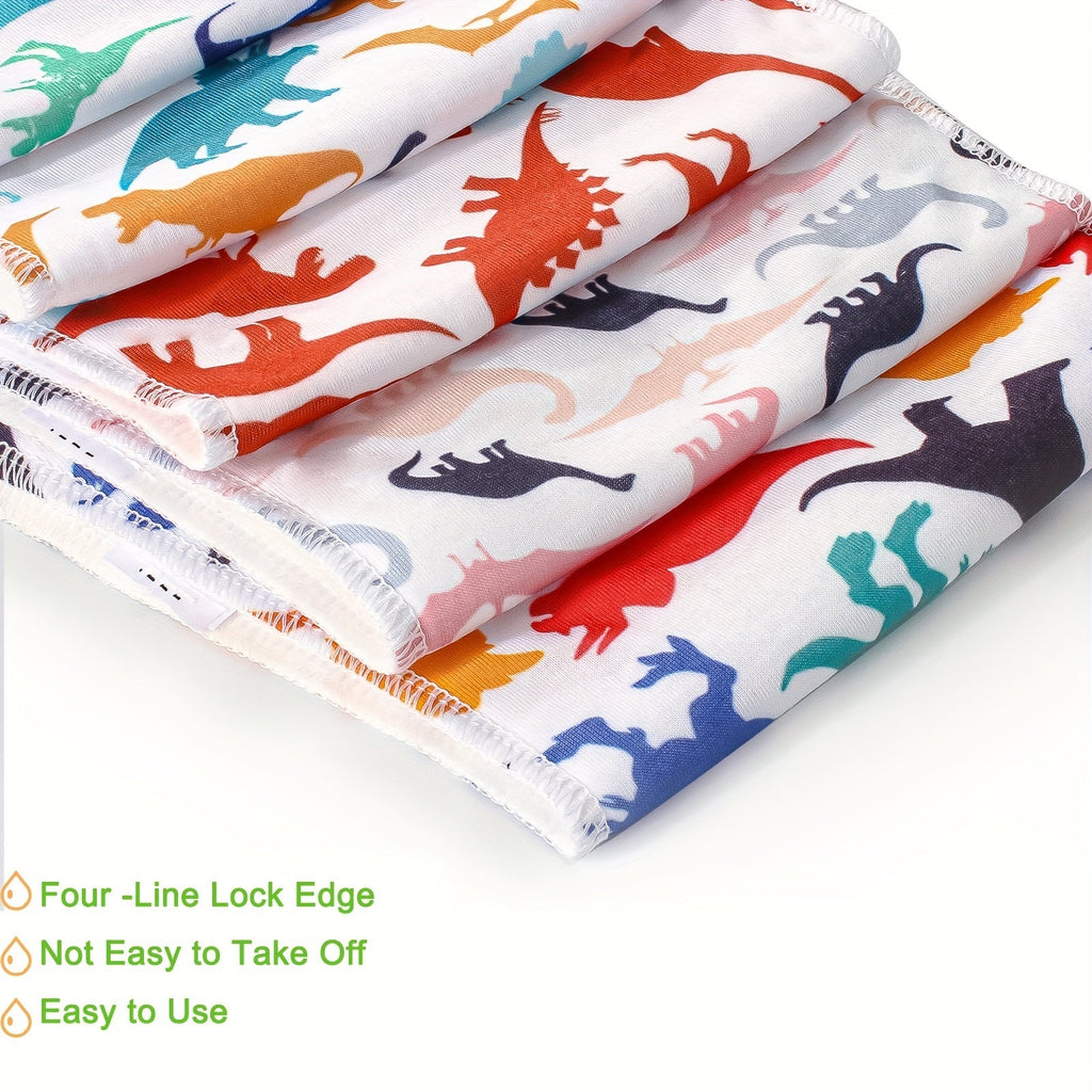 Baby Burp Cloths 10-Pack in Mixed Floral and Animal Prints with Curved Edges for Everyday Shoulder Coverage