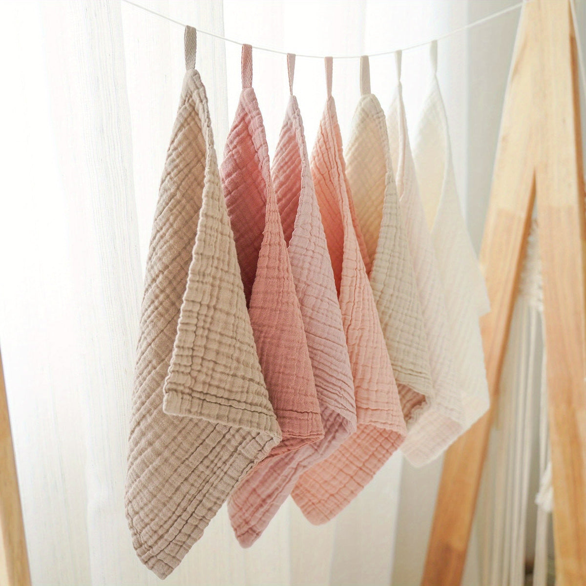 Muslin Baby Washcloths in a Seven Pack of 11 Inch Squares for Bathing, Face Wiping and Daily Care