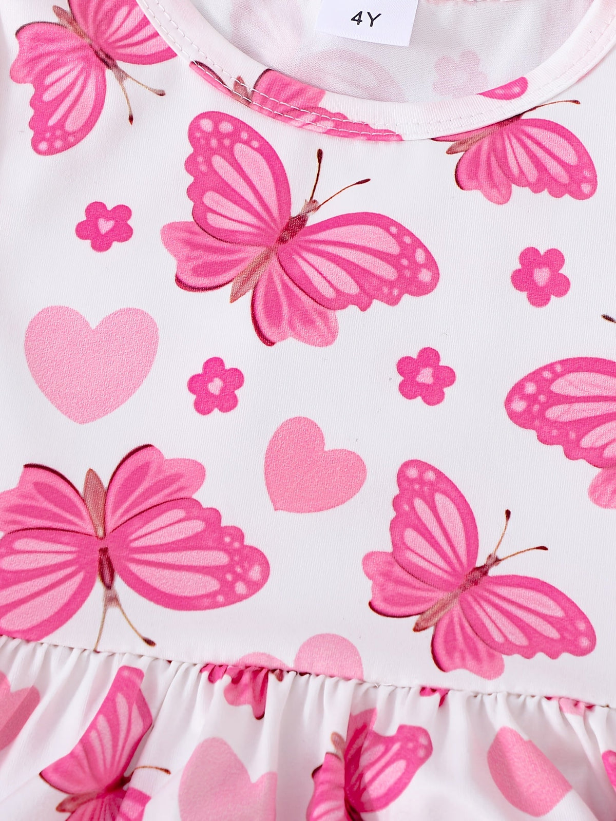 Girls' Three-Pack Sleeveless Dresses with Pink Butterfly and Heart Prints for Everyday Summer Outfits