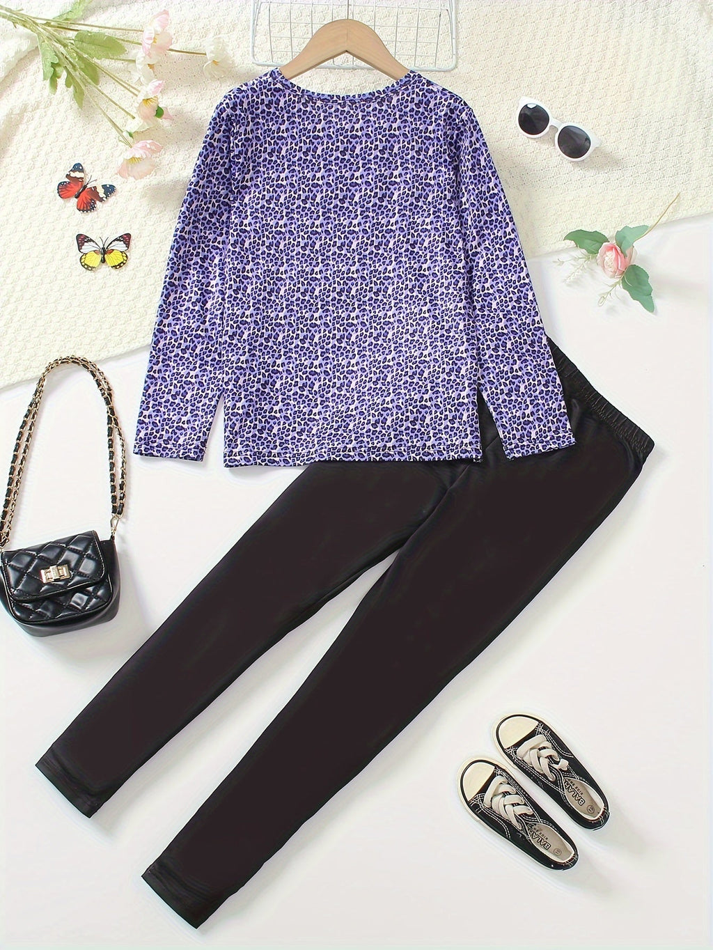 Girls' Butterfly Outfit Set - Long Sleeve Fall