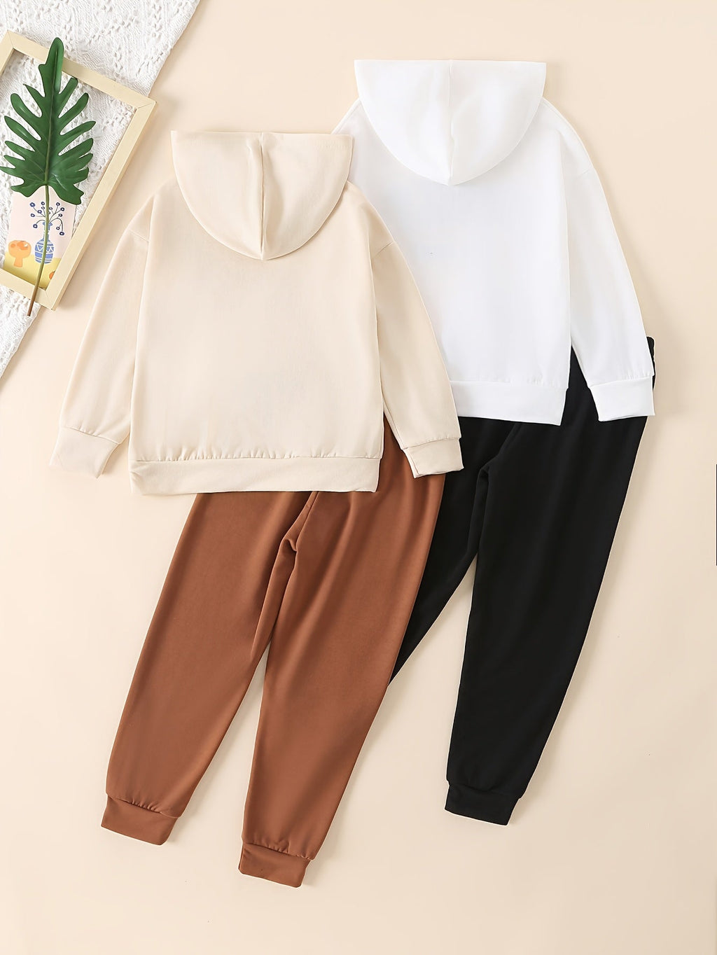 Girls' Brooklyn Tracksuit Set 4 Pieces with Two Hooded Pullovers and Matching Cuffed Jogger Pants