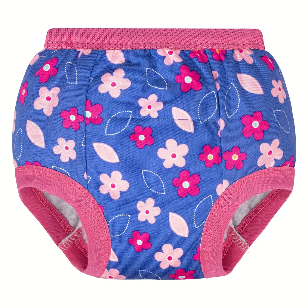 Girls' Ten-Pack Floral Potty Training Pants with Cotton Outer and Lining Layers for Daytime Changes