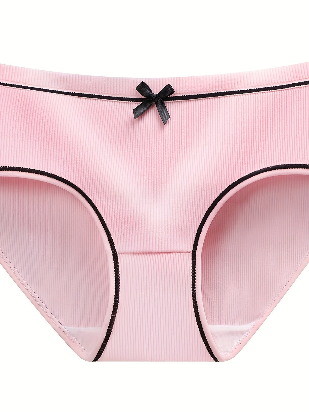 Girls' Twelve Pack Bow Briefs with Ribbed Texture and Contrast Trim in a Random Mixed Color Assortment