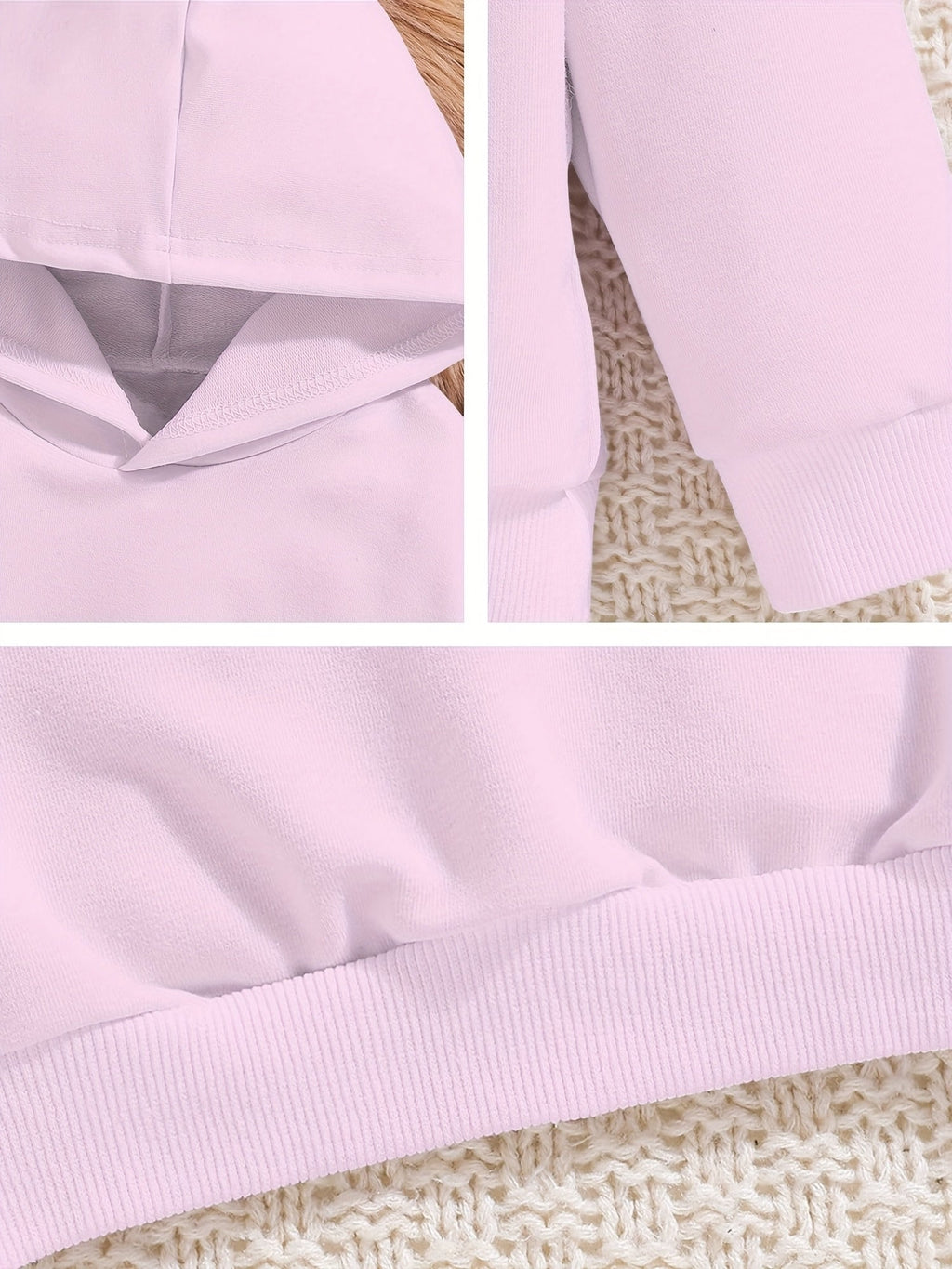 Girls' Graphic Pullover Hoodie with Long Sleeves and Ribbed Trim for Casual Outfits in One Random Design