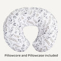 C-Shaped Nursing Pillow with a Removable Printed Cover for Supporting the Arms During Seated Feeding