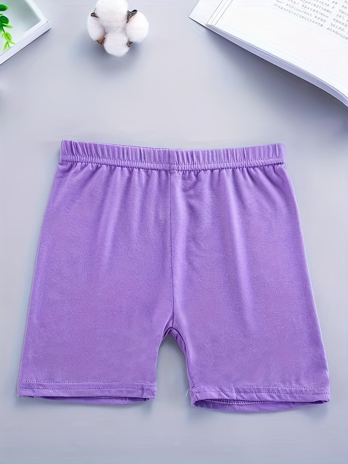 Girls' Bike Shorts in an 8-Pack of Random Mixed Colors with a Stretch Modal Knit and Elastic Waist