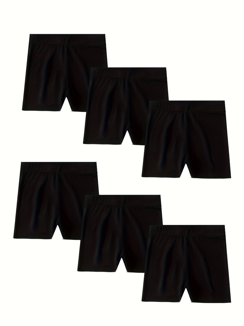 Girls' Modal Biker Shorts Six Pack with Solid Colors and Elastic Waistbands for Under Dress Layering