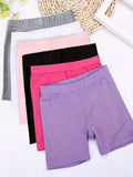 Girls' Modal Biker Shorts Six Pack with Solid Colors and Elastic Waistbands for Under Dress Layering