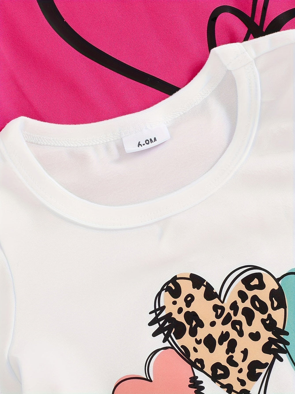 Baby Girls' Heart Print Shorts Outfits with Three Short Sleeve Tops and Matching Shorts for Summer